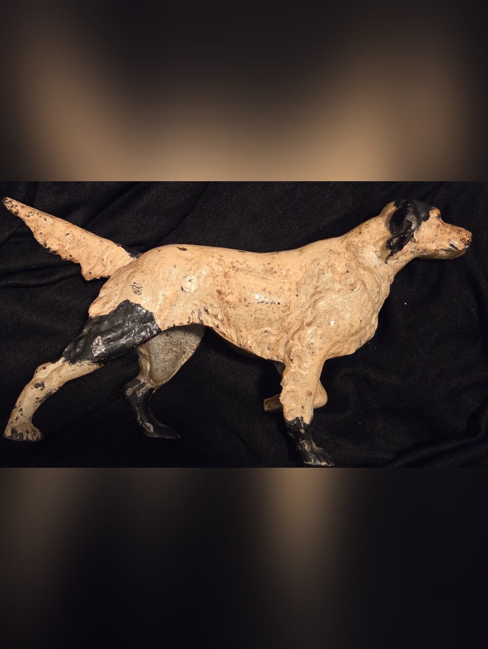 Hubley English Setter Black & White Heavy Cast Iron 15" Door Stop